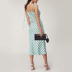 Pre Owned Alaia Black Patent Leather Studded Flap Clutch 