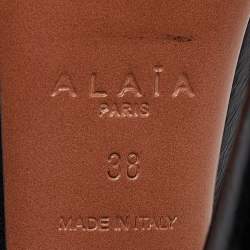 Alaia Black Leather Platform Mary Jane Pumps Size 38