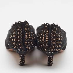 Pre Owned Alaia Black/Beige Suede Pointed Toe Pumps Size 39