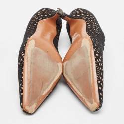 Pre Owned Alaia Black/Beige Suede Pointed Toe Pumps Size 39