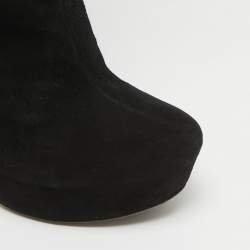 Pre Owned Alaia Black Suede Knee Length Boots Size 36