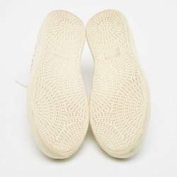 Alaia White Laser Cut Leather Low Top Sneakers Size 37