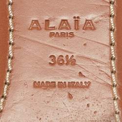 Alaia Black Suede Embellished Flat Slides Size 36.5