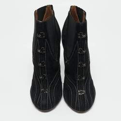 Alaia Black Suede Embroidered Ankle Length Boots Size 39