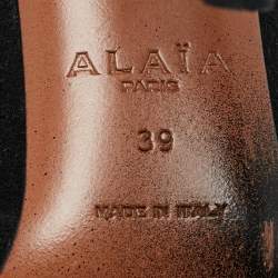 Alaia Black Suede Embroidered Ankle Length Boots Size 39