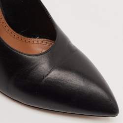 Alaia Black Leather Pointed Toe Ankle Strap Pumps Size 38