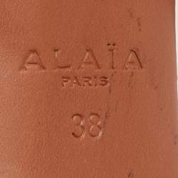 مملوكة مسبقًا Alaia Navy Blue Patent Leather and PVC Le Coeur Mules Size 38