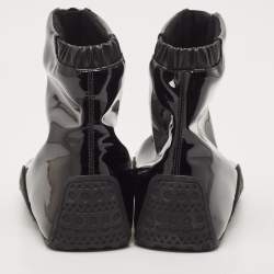 Pre Owned Alaia Black Patent Leather LA Trainers High Top Sneakers Size 38