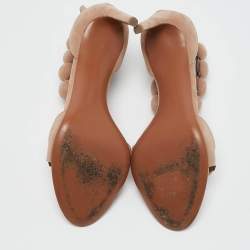 Alaia Beige Suede Bombe Ankle Strap Sandals Size 40