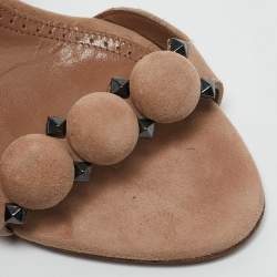 Alaia Beige Suede Bombe Ankle Strap Sandals Size 40