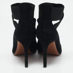 Alaia Black Suede and Elastic Cross Strap Pumps Size 38