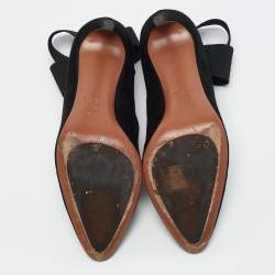 Alaia Black Suede and Elastic Cross Strap Pumps Size 38