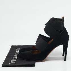 Alaia Black Suede and Elastic Cross Strap Pumps Size 38