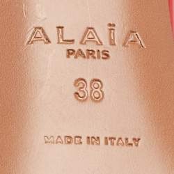 Alaia Red Patent Leather and PVC Le Coeur Slingback Pointed Toe Pumps Size 38