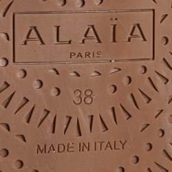 Alaia Red Mesh and Patent Leather Fishnet Ballet Flats Size 38