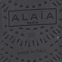 Pre Owned Alaia Brown Calf Hair Wedge Slide Sandals Size 39