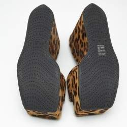 Pre Owned Alaia Brown Calf Hair Wedge Slide Sandals Size 39