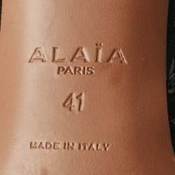 Pre Owned Alaia Black Patent Leather and Mesh Le Coeur Slingback Pointed Toe Pumps Size 41