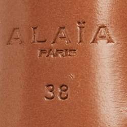 Pre Owned Alaia Black Patent Leather Gladiator Sandals Size 38