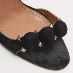 Pre Owned Alaia Black Suede Bombe Ankle Strap Sandals Size 39