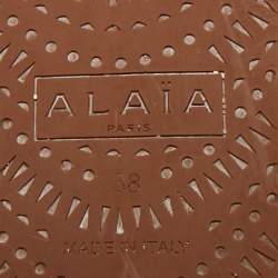 Pre Owned Alaia Dusty Pink Mesh Ballet Flats Size 38