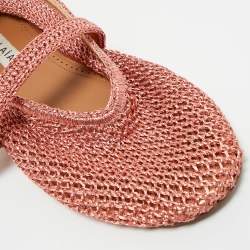 Pre Owned Alaia Dusty Pink Mesh Ballet Flats Size 38