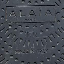 Pre Owned Alaia Black Mesh and Patent Leather Ballet Flats Size 37.5