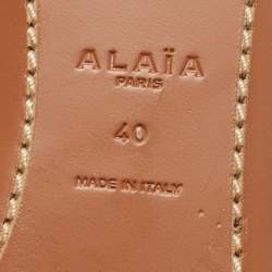 Pre Owned Alaia Navy Blue  Laser Cut Denim Flat Sandals Size 40