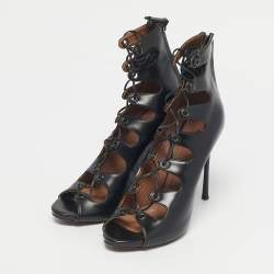 Pre Owned Alaia Black Leather Platform  Gladiator Sandals Size 39