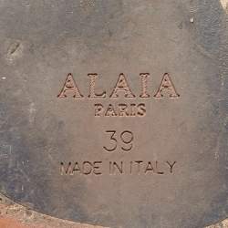 Pre Owned Alaia Black Leather Platform  Gladiator Sandals Size 39