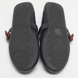 Pre Owned Alaia Black Leather Mary Jane Ballet Flats Size 40