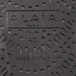 Pre Owned Alaia Black Leather Mary Jane Ballet Flats Size 40