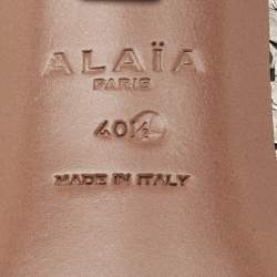 Pre Owned Alaia Silver/Gold Python Round Toe Platform Pumps Size 40.5