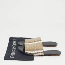 مملوكة مسبقًا صندل سلايد غلايا جلد ذهبي مقاس 37