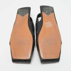 Pre Owned صندل علايا جلد مسطح أسود مقاس 41