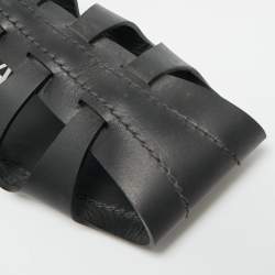 Pre Owned صندل علايا جلد مسطح أسود مقاس 41