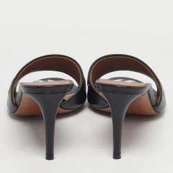 مملوكة مسبقًا صندل شريحة جلد أسود علّايه عيون مقاس 37