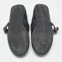 Pre Owned Alaia Vienne Size 36.5 Black Leather Ballet Flats