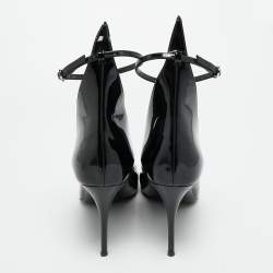 مملوكة مسبقًا حذاء كعب عالى علايا سير كاحل مقدمة مفتوحة مزخرف سويدى أسود مقاس 39