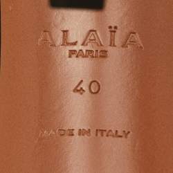 Pre Owned صندل علايا سويد أسود بحزام للكاحل مقاس 40