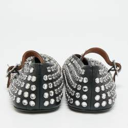 مملوكة مسبقًا حذاء باليرينا علايا جلد أسود مرصع بالكريستال قياس 40