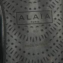 مملوكة مسبقًا حذاء باليرينا علايا جلد أسود مرصع بالكريستال قياس 40