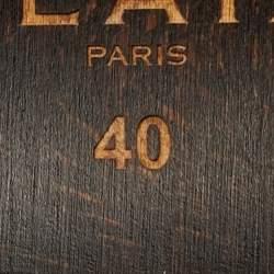 مملوكة مسبقًا Alaia Size 40 Black Leather Laser Cut Platform Clogs