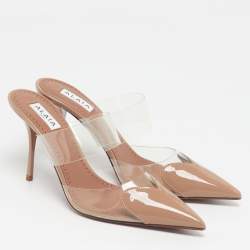 مملوكة مسبقًا Alaia le coeur Size 38.5 Two Tone Patent Leather and PVC Mules