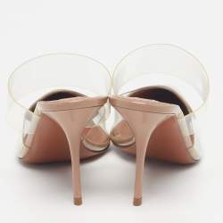 مملوكة مسبقًا Alaia le coeur Size 38.5 Two Tone Patent Leather and PVC Mules