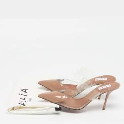 مملوكة مسبقًا Alaia le coeur Size 38.5 Two Tone Patent Leather and PVC Mules