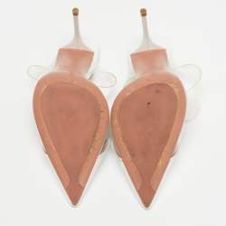 Pre Owned مذوق علياء لو كور جلد لامع أبيض/شفاف بي في سي مقاس 37