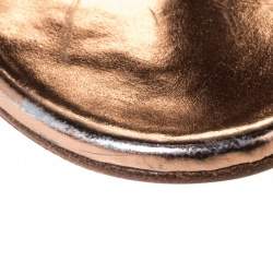 Pre Owned Alaia Brown Leather Studded T Strap Flat Sandals Size 40