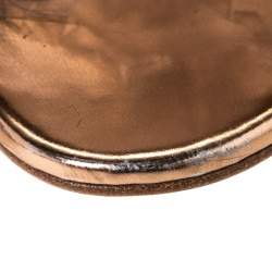 Pre Owned Alaia Brown Leather Studded T Strap Flat Sandals Size 40