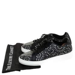 Pre Owned Alaia Black Laser Cut Leather Sneakers Size 41